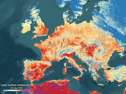 Satellite captures extreme surface heat across Europe during May heatwave